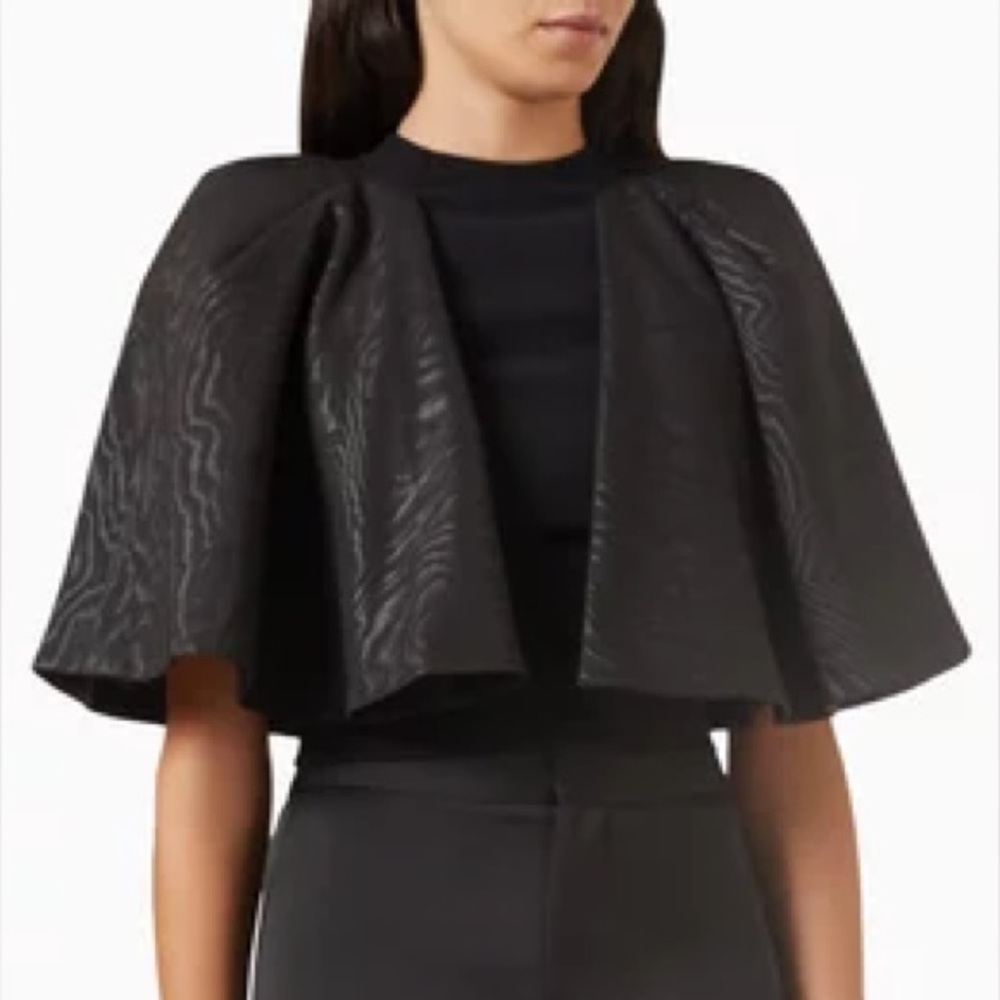 Alice + Olivia Sergia Black Cape Sleeve Top Women's Size XS
